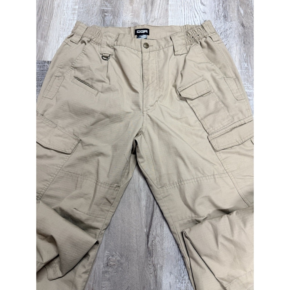 CQR Tactical Cargo Pants Men's 30x34 Khaki Ripstop Utility Hiking Workwear - Picture 7 of 7